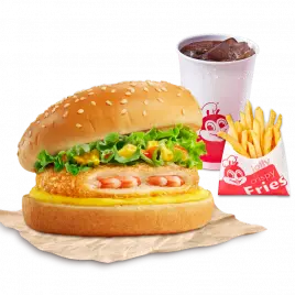 1 Burger Tôm + 1 Khoai tây chiên vừa + 1 Nước ngọt